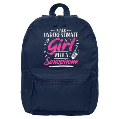 Saxophonist Saxist Sax Never Underestimate A Girl Saxophone 16 in Basic Backpack
