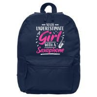 Saxophonist Saxist Sax Never Underestimate A Girl Saxophone 16 in Basic Backpack