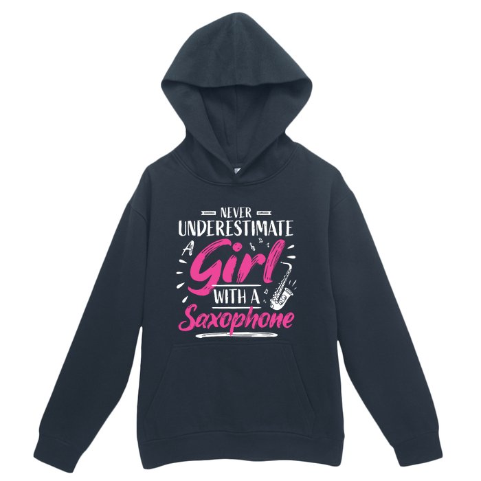 Saxophonist Saxist Sax Never Underestimate A Girl Saxophone Urban Pullover Hoodie