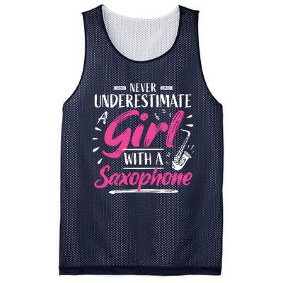 Saxophonist Saxist Sax Never Underestimate A Girl Saxophone Mesh Reversible Basketball Jersey Tank