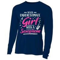 Saxophonist Saxist Sax Never Underestimate A Girl Saxophone Cooling Performance Long Sleeve Crew