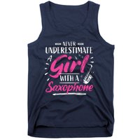 Saxophonist Saxist Sax Never Underestimate A Girl Saxophone Tank Top