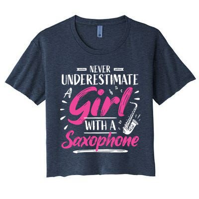 Saxophonist Saxist Sax Never Underestimate A Girl Saxophone Crop Top