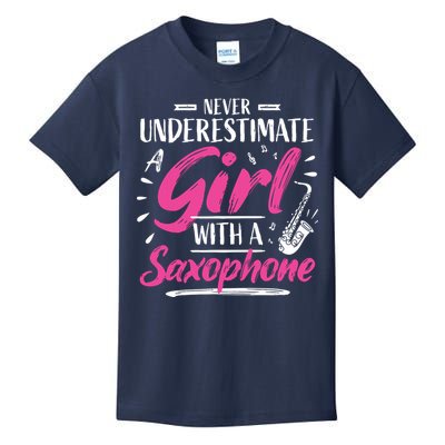 Saxophonist Saxist Sax Never Underestimate A Girl Saxophone Kids T-Shirt