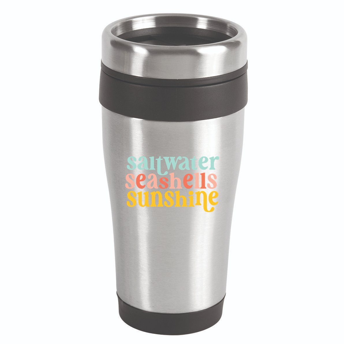 Saltwater Seashells Sunshine Summer 16oz Travel Tumbler