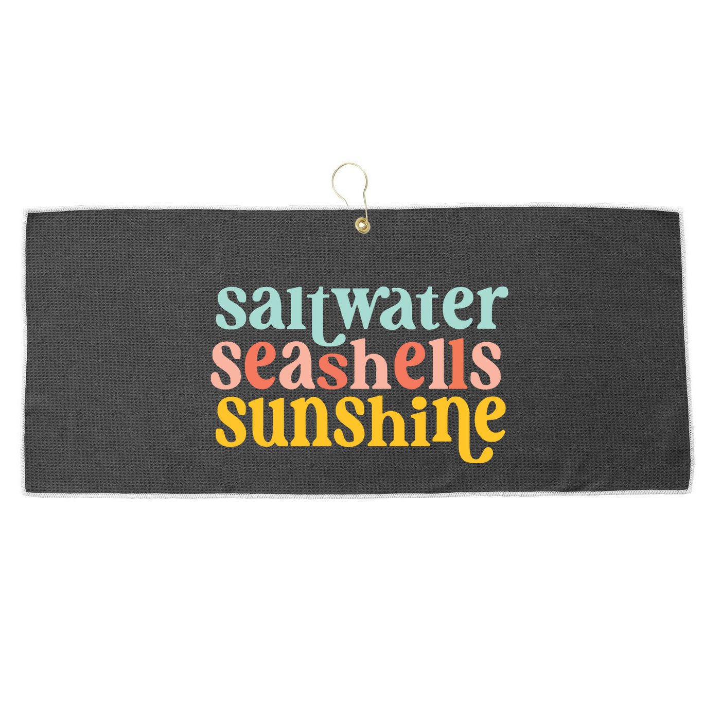 Saltwater Seashells Sunshine Summer Large Microfiber Waffle Golf Towel