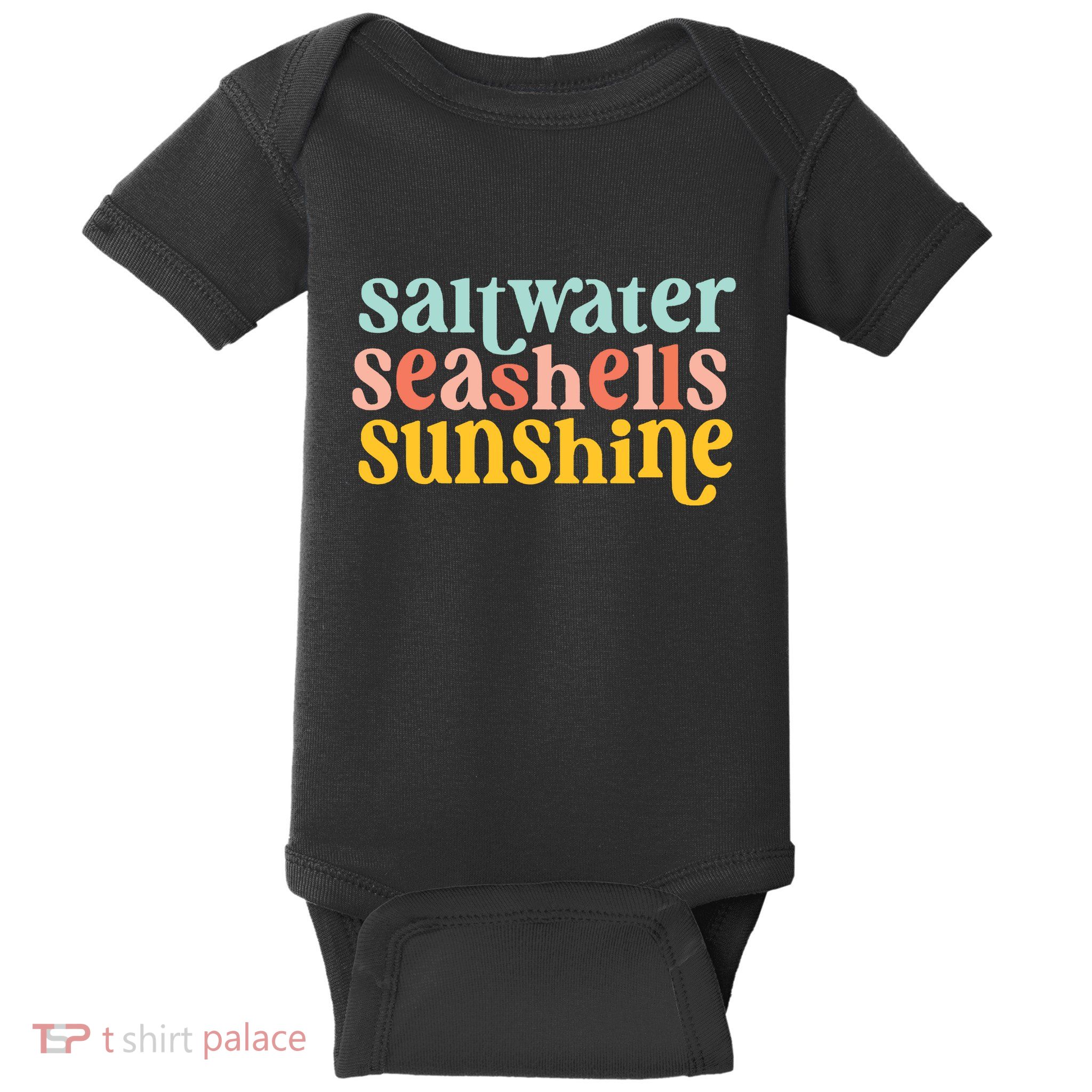Saltwater Seashells Sunshine Summer Baby Bodysuit