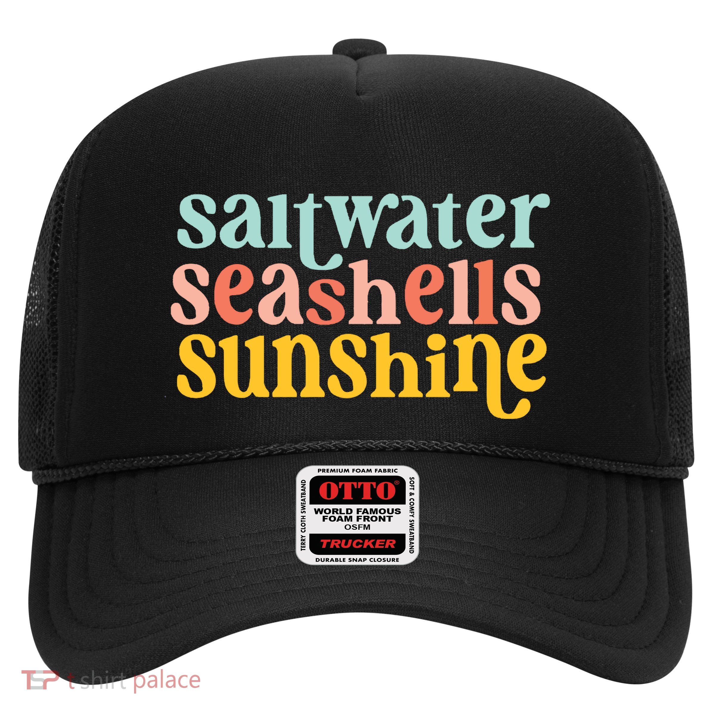 Saltwater Seashells Sunshine Summer Trucker Hat