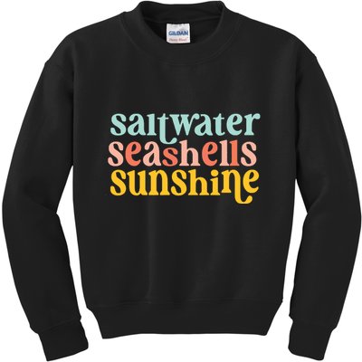 Saltwater Seashells Sunshine Summer Kids Sweatshirt