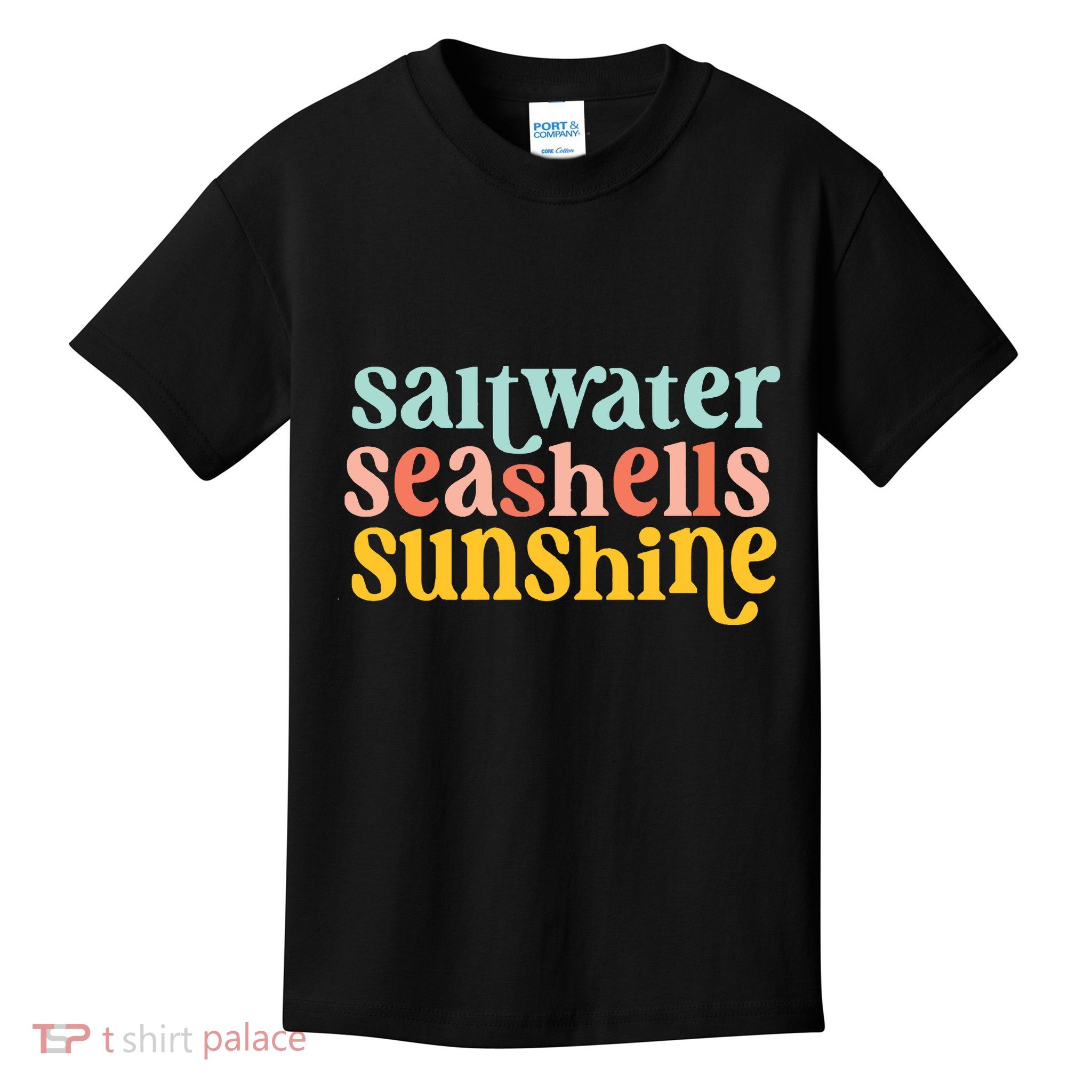 Saltwater Seashells Sunshine Summer Kids T-Shirt