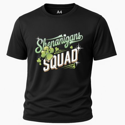 Shenanigans Squad St Patricks Day Shamrock Gnomies Go Lucky Cooling Performance Crew T-Shirt