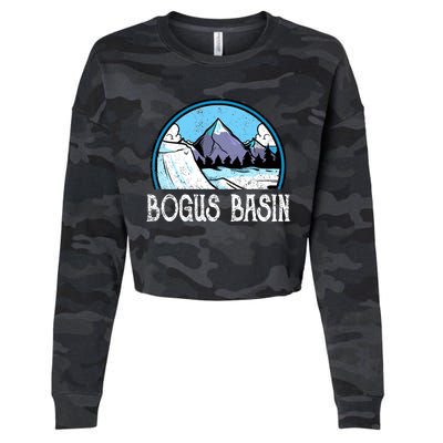 Skier Skiing Slopes Idaho Winter Mountains Bogus Basin Premium Cropped Pullover Crew