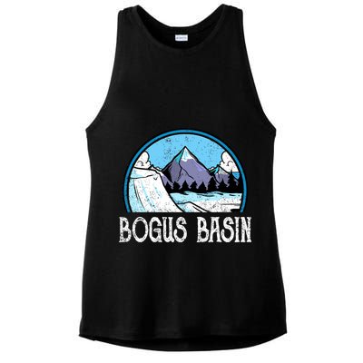 Skier Skiing Slopes Idaho Winter Mountains Bogus Basin Premium Ladies PosiCharge Tri-Blend Wicking Tank