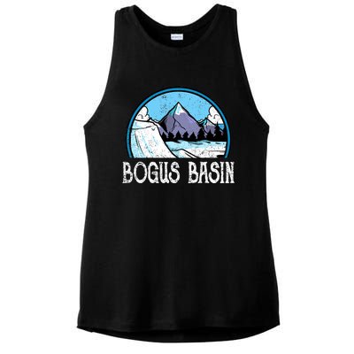 Skier Skiing Slopes Idaho Winter Mountains Bogus Basin Premium Ladies PosiCharge Tri-Blend Wicking Tank