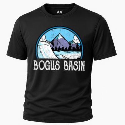 Skier Skiing Slopes Idaho Winter Mountains Bogus Basin Premium Cooling Performance Crew T-Shirt