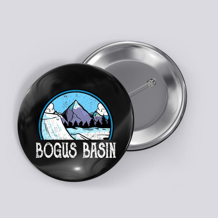 Skier Skiing Slopes Idaho Winter Mountains Bogus Basin Premium Button