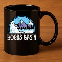 Skier Skiing Slopes Idaho Winter Mountains Bogus Basin Premium 11oz C Handle Ceramic Mug