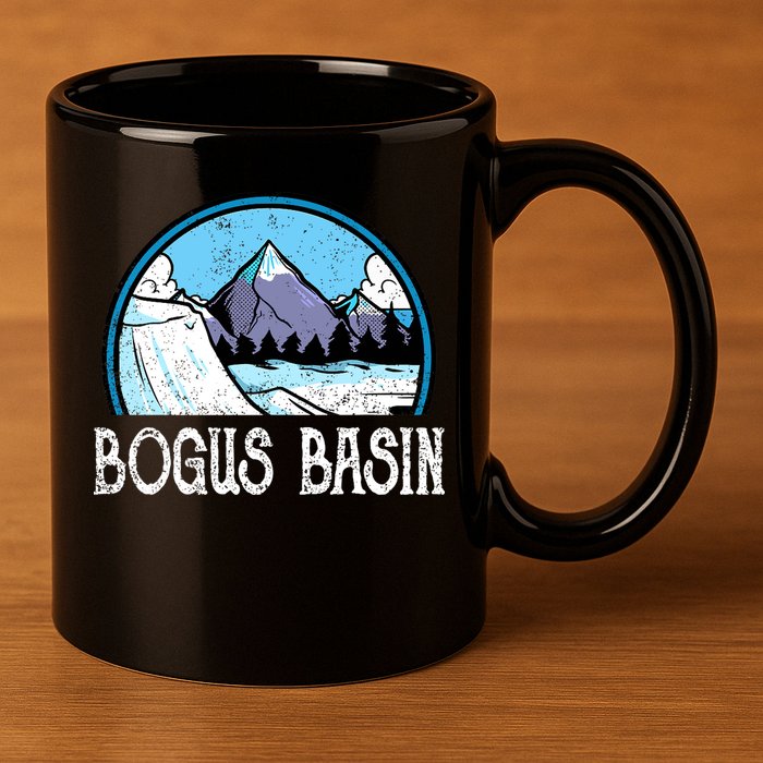 Skier Skiing Slopes Idaho Winter Mountains Bogus Basin Premium 11oz C Handle Ceramic Mug
