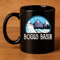 Skier Skiing Slopes Idaho Winter Mountains Bogus Basin Premium 11oz C Handle Ceramic Mug