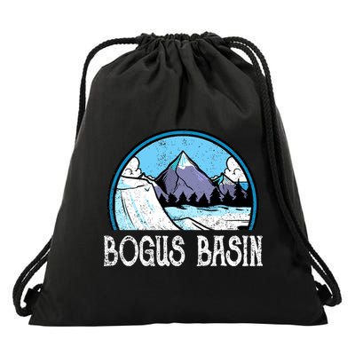 Skier Skiing Slopes Idaho Winter Mountains Bogus Basin Premium Drawstring Bag