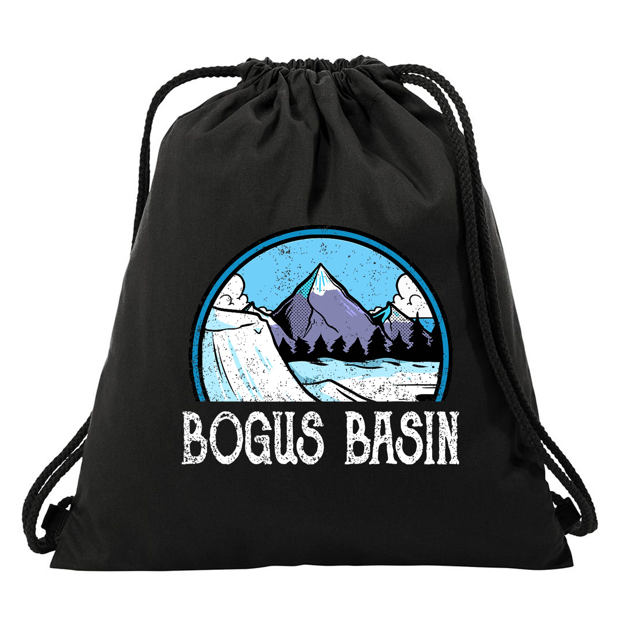 Skier Skiing Slopes Idaho Winter Mountains Bogus Basin Premium Drawstring Bag