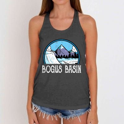 Skier Skiing Slopes Idaho Winter Mountains Bogus Basin Premium Women's Knotted Racerback Tank