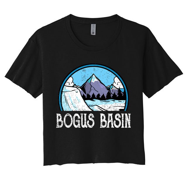 Skier Skiing Slopes Idaho Winter Mountains Bogus Basin Premium Crop Top