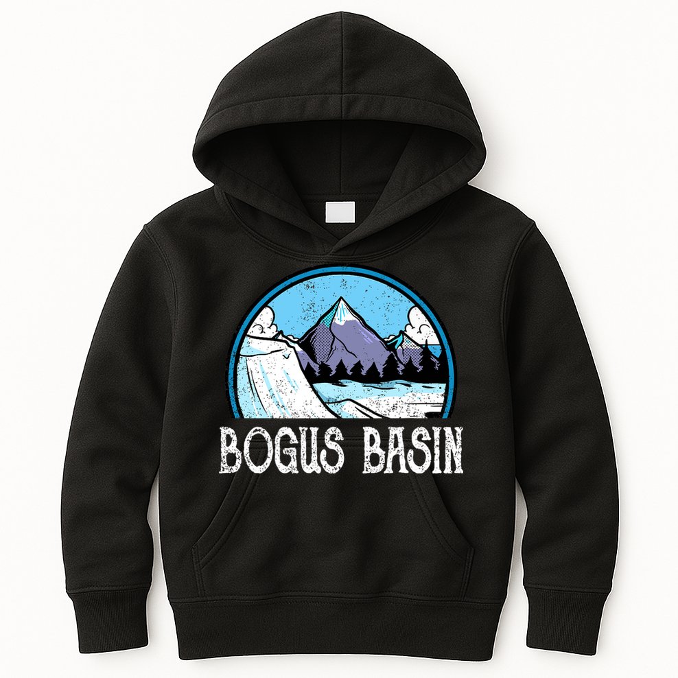 Skier Skiing Slopes Idaho Winter Mountains Bogus Basin Premium Kids Hoodie
