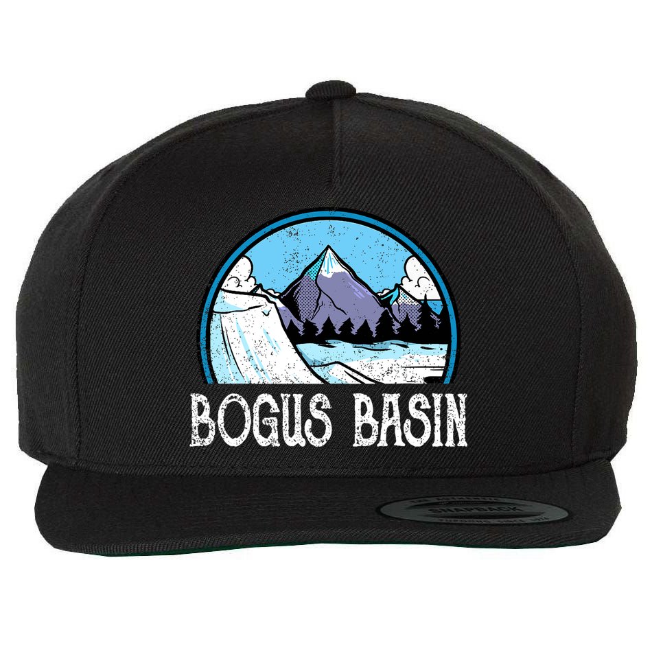Skier Skiing Slopes Idaho Winter Mountains Bogus Basin Premium Wool Snapback Cap