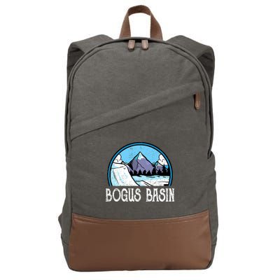 Skier Skiing Slopes Idaho Winter Mountains Bogus Basin Premium Cotton Canvas Backpack