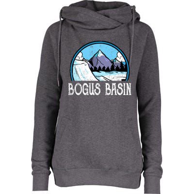 Skier Skiing Slopes Idaho Winter Mountains Bogus Basin Premium Womens Funnel Neck Pullover Hood