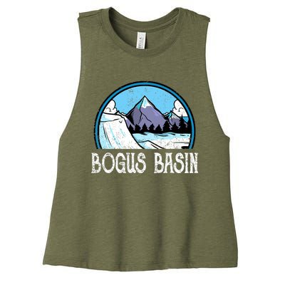 Skier Skiing Slopes Idaho Winter Mountains Bogus Basin Premium Women's Racerback Cropped Tank