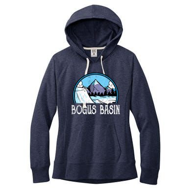 Skier Skiing Slopes Idaho Winter Mountains Bogus Basin Premium Women's Fleece Hoodie