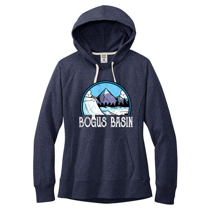 Skier Skiing Slopes Idaho Winter Mountains Bogus Basin Premium Women's Fleece Hoodie