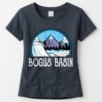 Skier Skiing Slopes Idaho Winter Mountains Bogus Basin Premium Womens T-Shirt
