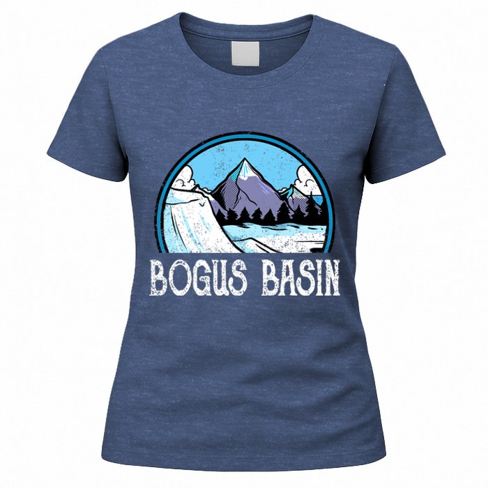 Skier Skiing Slopes Idaho Winter Mountains Bogus Basin Premium Women's T-Shirt