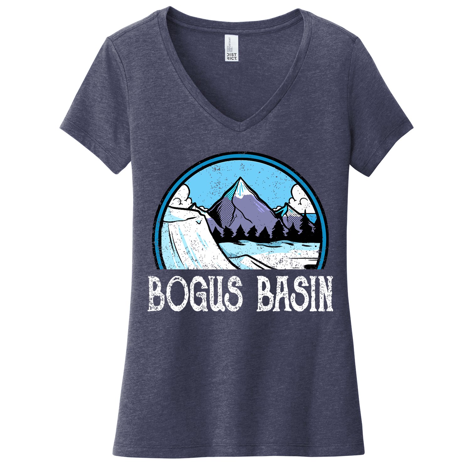 Skier Skiing Slopes Idaho Winter Mountains Bogus Basin Premium Women's V-Neck T-Shirt