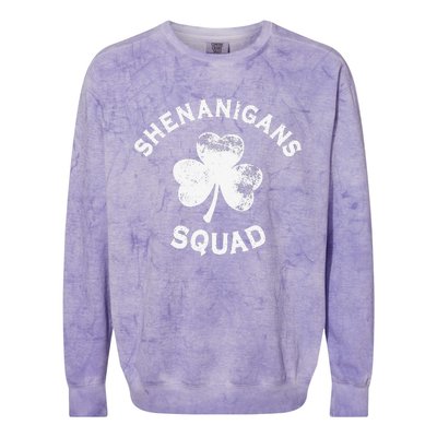 Shenanigans Squad St Patricks Day Funny saint irish shamrocks Colorblast Crewneck Sweatshirt