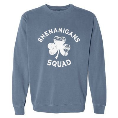 Shenanigans Squad St Patricks Day Funny saint irish shamrocks Garment-Dyed Sweatshirt