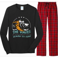 Surfboard Surf Surfer Surfboarder Funny Surfing Quote Long Sleeve Pajama Set