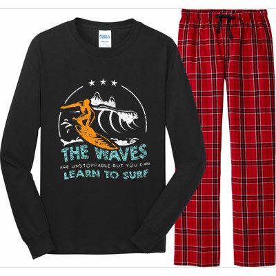 Surfboard Surf Surfer Surfboarder Funny Surfing Quote Long Sleeve Pajama Set