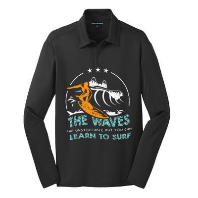 Surfboard Surf Surfer Surfboarder Funny Surfing Quote Silk Touch Performance Long Sleeve Polo