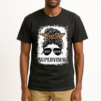 Shit Show Supervisor Women Casual Messy Bun Bleached Tall T-Shirt