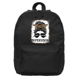 Shit Show Supervisor Women Casual Messy Bun Bleached 16 in Basic Backpack