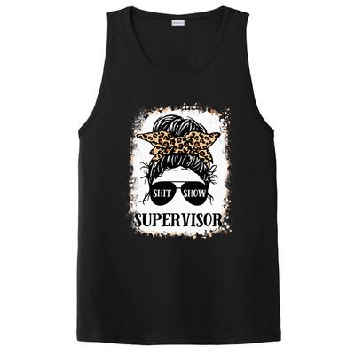 Shit Show Supervisor Women Casual Messy Bun Bleached PosiCharge Competitor Tank