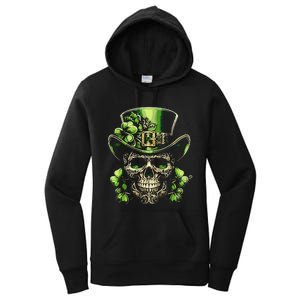 Sugar Skull St Patrick Day Of The Dead Lucky Shamrock Women's Pullover Hoodie