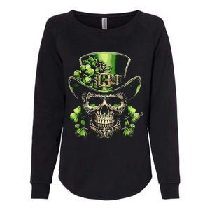 Sugar Skull St Patrick Day Of The Dead Lucky Shamrock Womens California Wash Sweatshirt