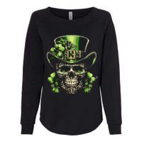 Sugar Skull St Patrick Day Of The Dead Lucky Shamrock Womens California Wash Sweatshirt