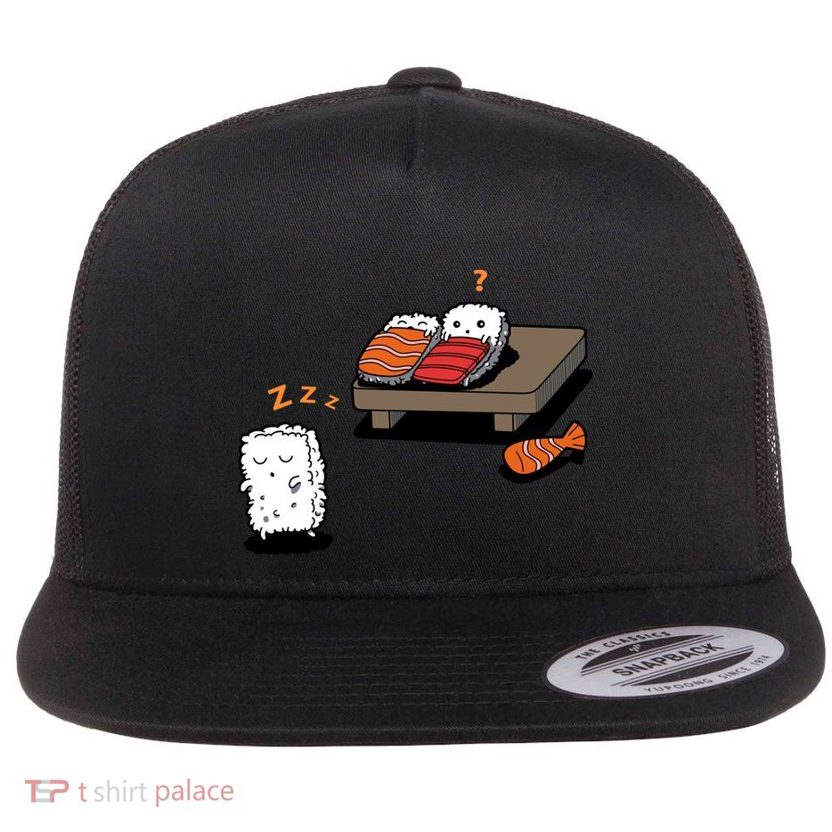 Sleepwalking Sushi Flat Bill Trucker Hat