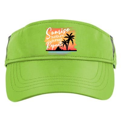 Sunrise Sunburn Sunset Repeat Beach Saying Cool Gift Adult Drive Performance Visor